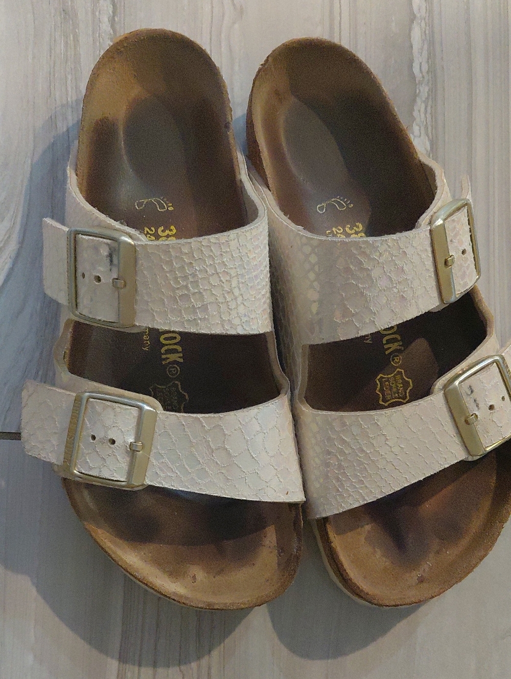 Birkenstock Cream Dual-Buckle Slide Sandal